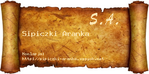 Sipiczki Aranka névjegykártya