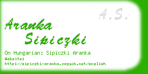 aranka sipiczki business card
